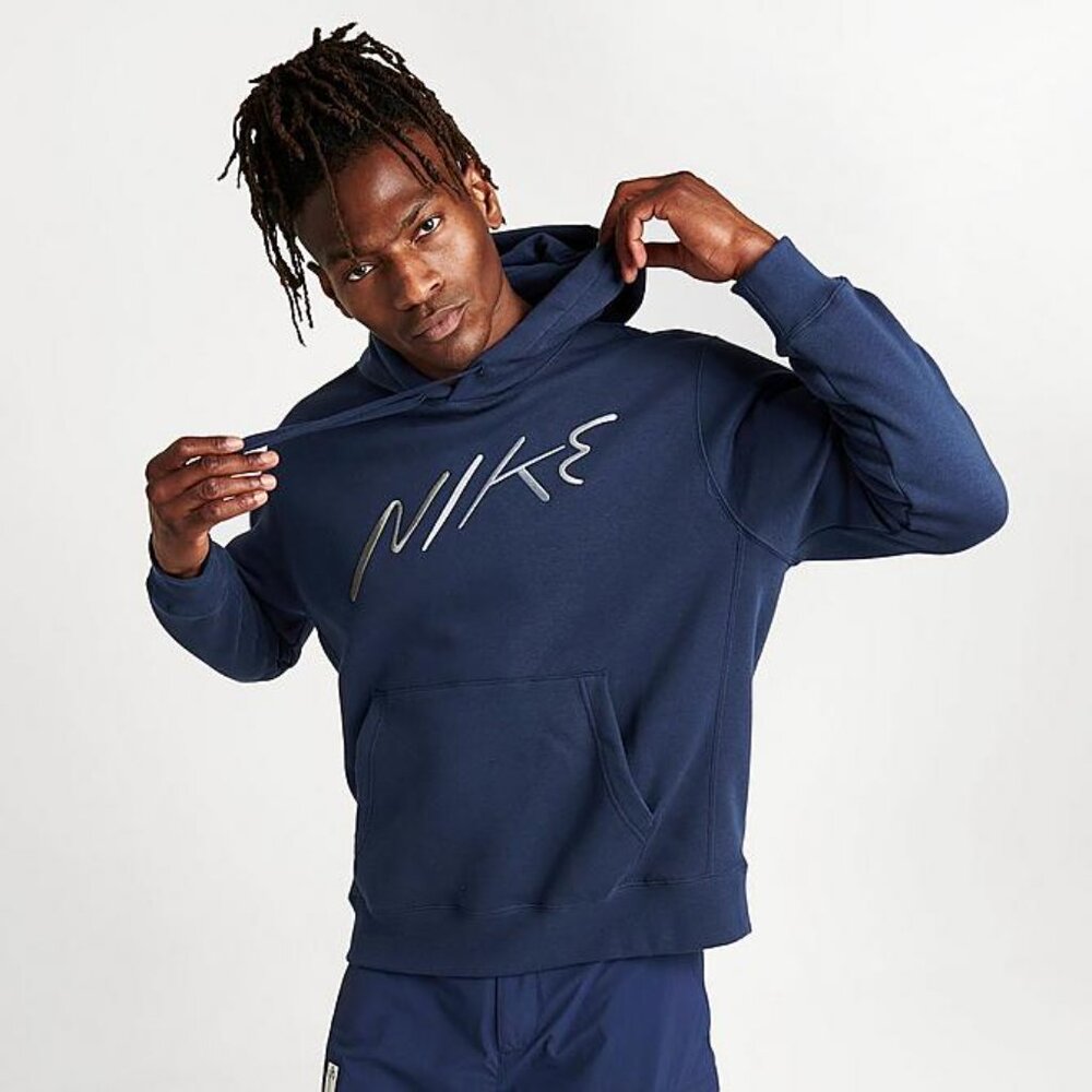 Men's Nike Club Fleece Brushed-Back Graphic Pullover Hoodie FB7488-410 Size L